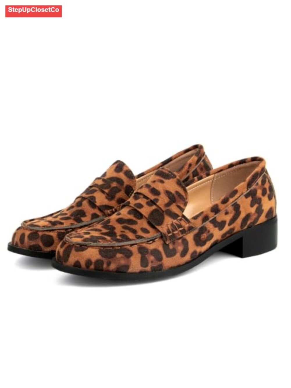 Women's Penny Loafers Low Block Heel Mocc Slip On Comfortable Dress Shoes